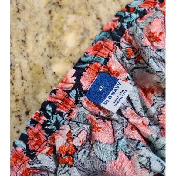 Lot of 2 Old Navy Size XL Red Floral Smocked Tank Ruffle Flowy Boho - Picture 13 of 15